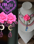 Rose Earrings and Necklace set