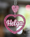 Sydän kaulakoru omalla tekstillä