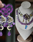 Rose Earrings and Necklace set