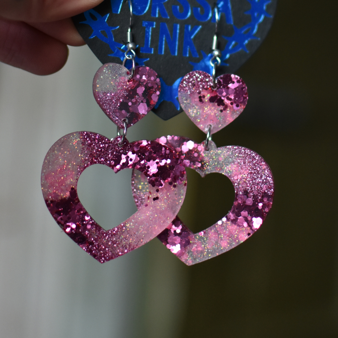Överi Bling Sydämen malliset korvikset