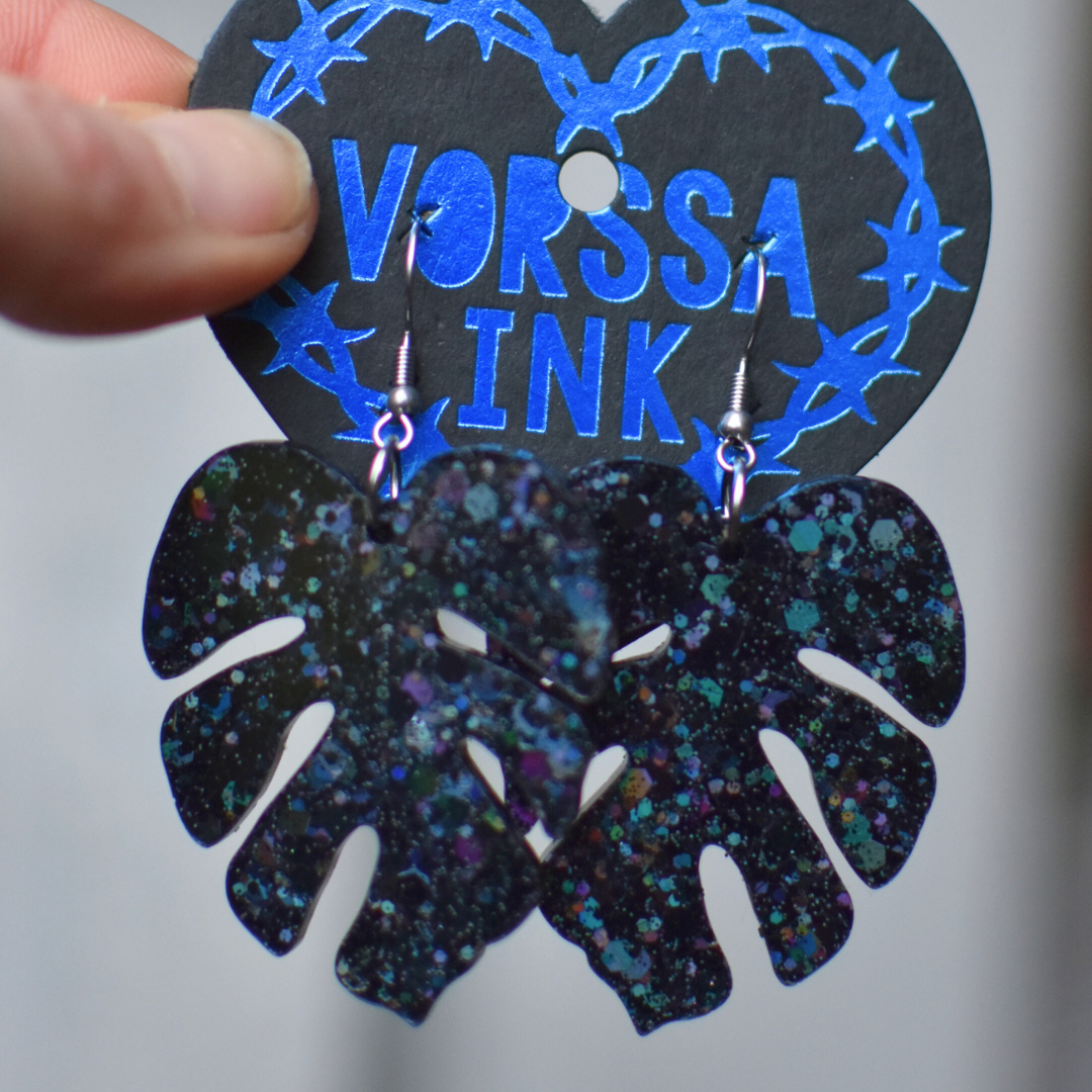 Överi Bling Monstera korvikset