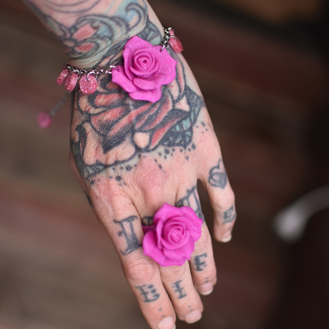 Rose-rannekoru-sormus setti